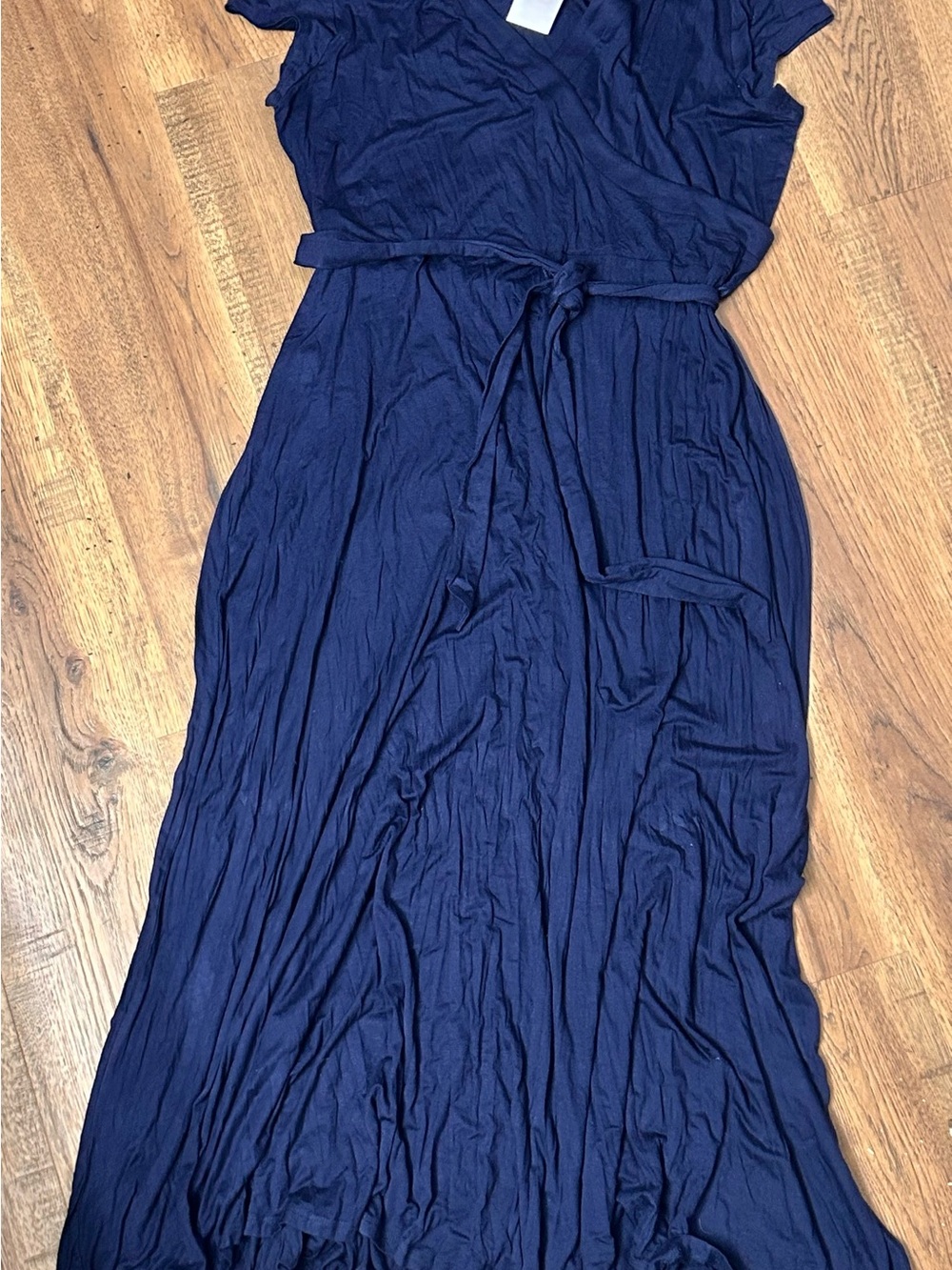 new directions Navy Tie-Waist Maxi Dress